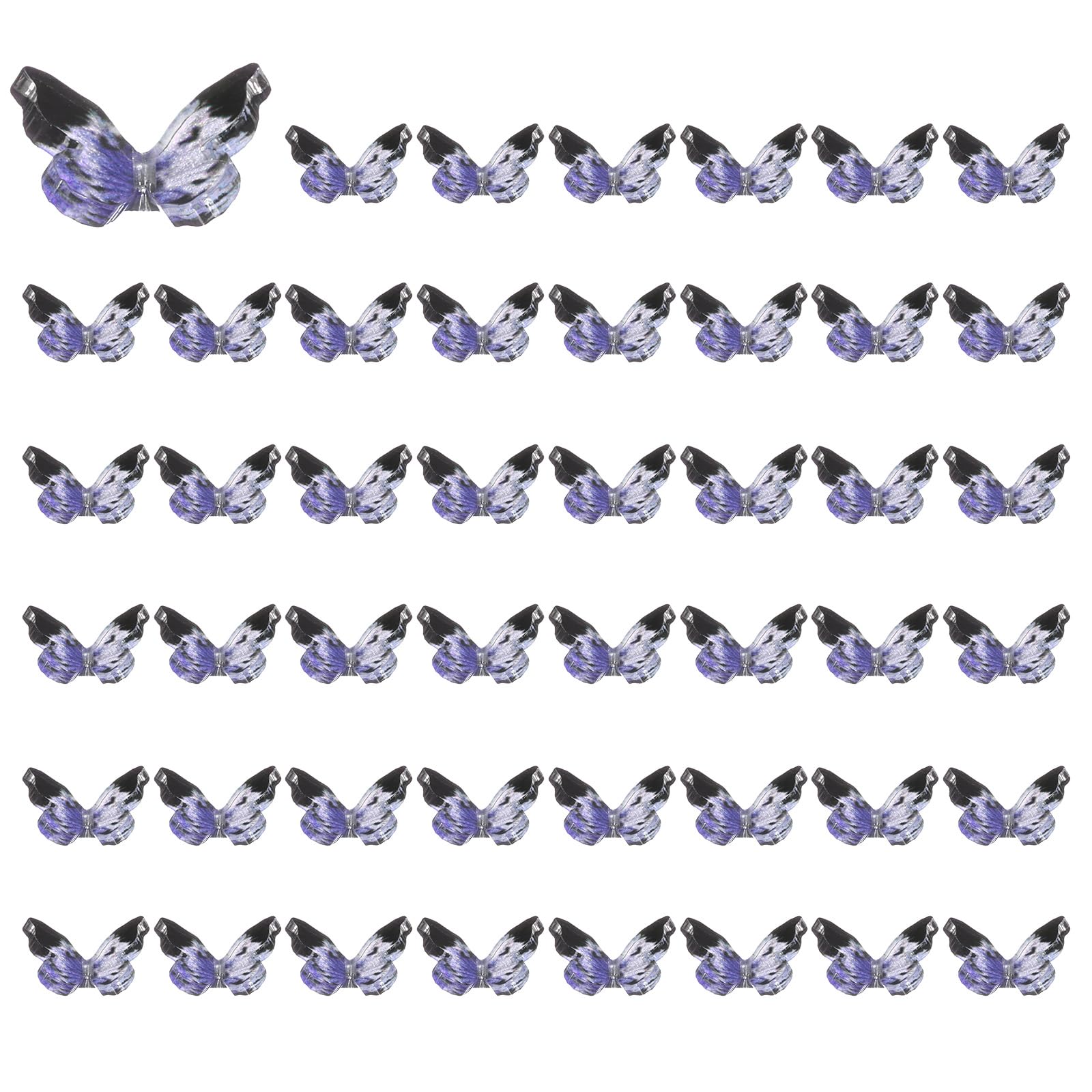 CoCud Mini Resin Butterflies, 8mm Length, Resin Miniature Dollhouse Accessories Blue Black