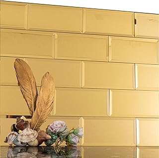 12 Small Studio Kitchen Ideas for Compact Practical Living 63 Lovdeco Peel and Stick 3x6 Inch Beveled Gold Mirror Tile Subway Mirror G...