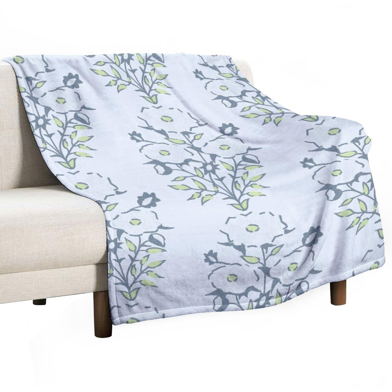 Couverture motif fleurs et feuilles de rose, cadeau idéal naissance