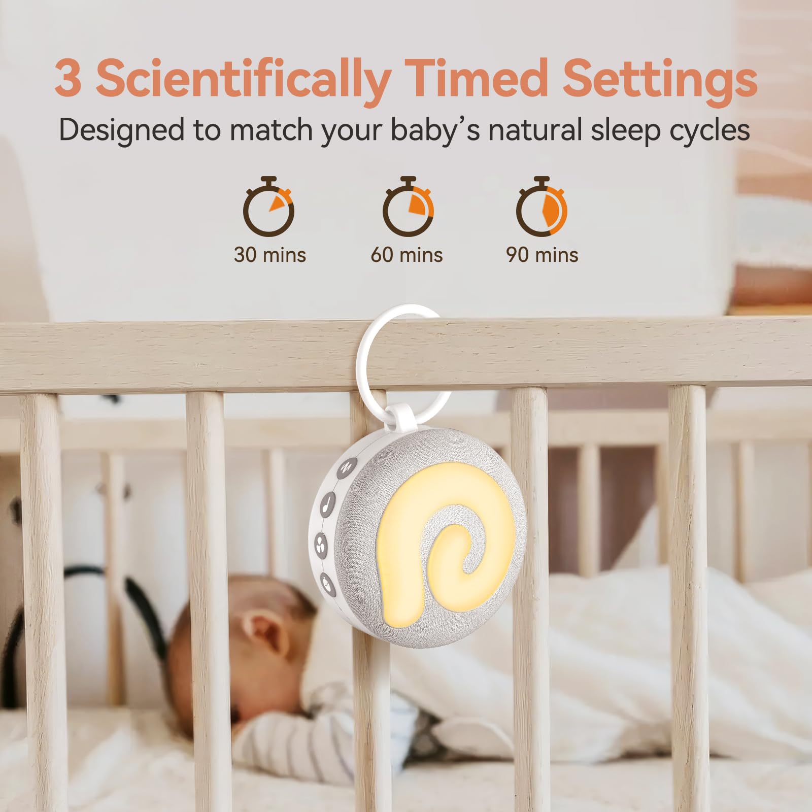Dreamegg Machine à Bruit Blanc Bebe Portable, White Noise Machine avec Veilleuse Bébé pour Enfant Adulte–21 Sons Apaisants, USB Rechargeable, Idéal pour la chambre & voyages, Cadeau Nouveau-né, D11