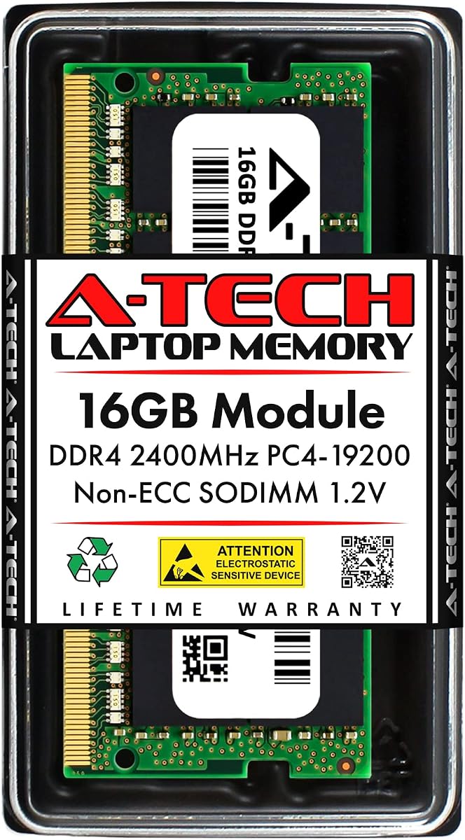 A-Tech 16GB RAM for ASUS FX503VD, Q504UAK, Q505UA, Q505UAR, X510UAR, X550VX | DDR4 2400MHz PC4-19200 SODIMM Non-ECC Memory Upgrade