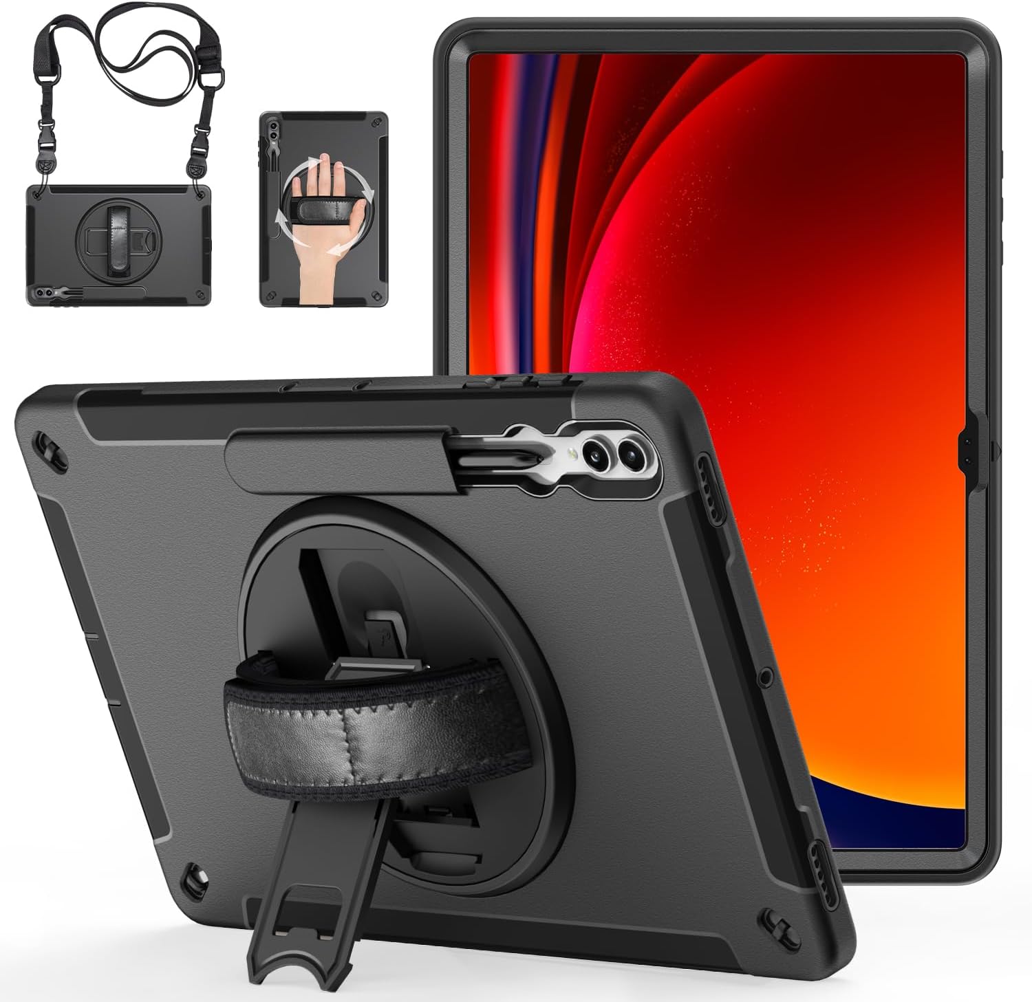 Case for Samsung Galaxy Tab S10/S9 Ultra: 3-Layer Military Grade Rugged ...