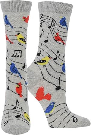 WHD Bird Lover Crew Socks for Women & Men | Cute Fun Birdwatcher Gift | Novelty Song Bird Fan