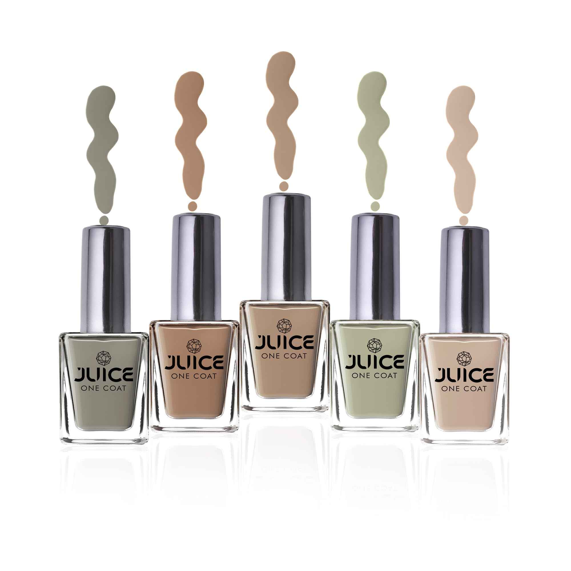 JUICE Pantone Shades Nail Polish Combo Ember-01, Eclipse-02, Terra-04, Sandcastle-07, Haze-08 Long Lasting Nail Enamel Pack of 5, 11ml Each-image-6