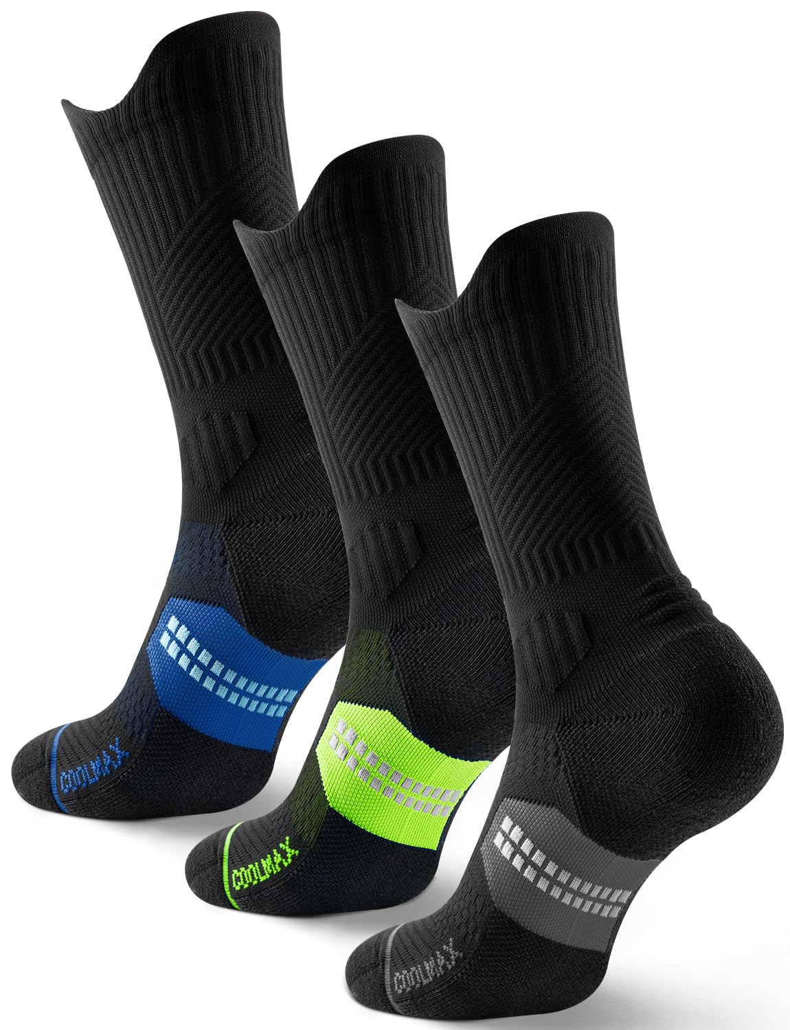 Juclise Bambù Coolmax Compressione Sportivi Calzini Uomo, Anti-vesciche per Allenamento e Trekking​
