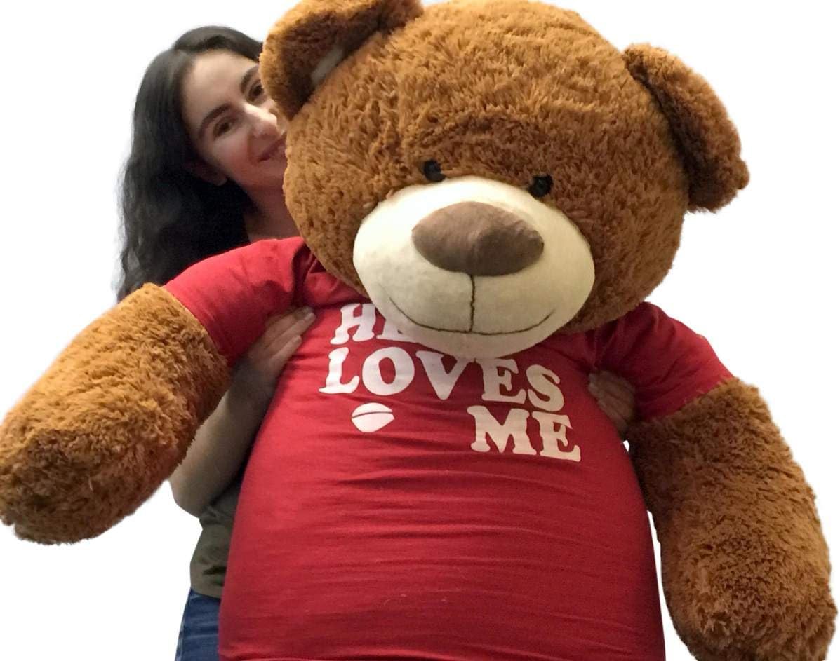 Flаѕh Dеаlѕ - 50% оƒƒ Big Plush 5 Foot Giant Teddy Bear 60 Inch Soft Brown Wears HE Loves ME T-Shirt