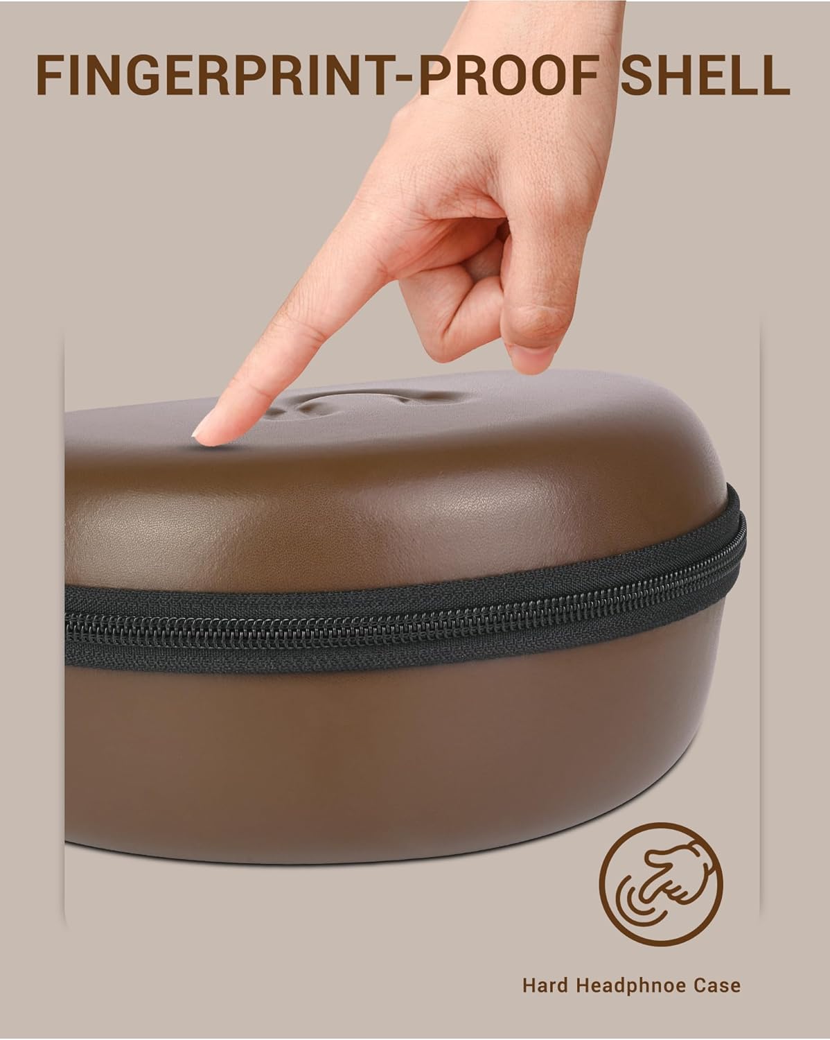 Hard Headphone Case for Beats Solo 4, Studio Pro, Solo 3, Studio 3, Solo 2,Over Ear Headphone Carrying Case with Storage Cable Bag Strap for Travel (Brown) - Image 4