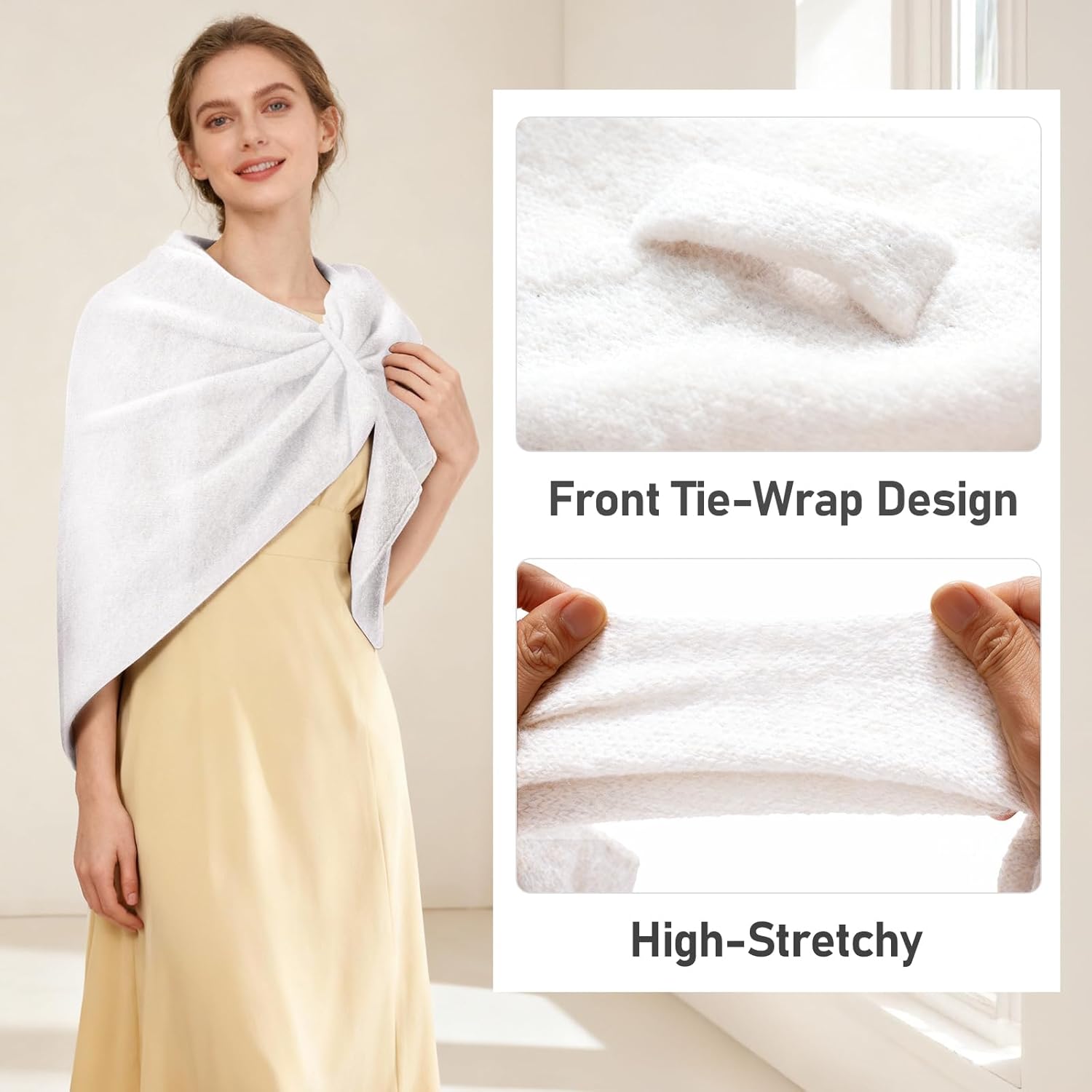 Pashmina Wraps for Women Poncho Shawls for Evening Dresses Top Casual Knitted Triangle Cashmere Scarf for Fall Winter - Image 5