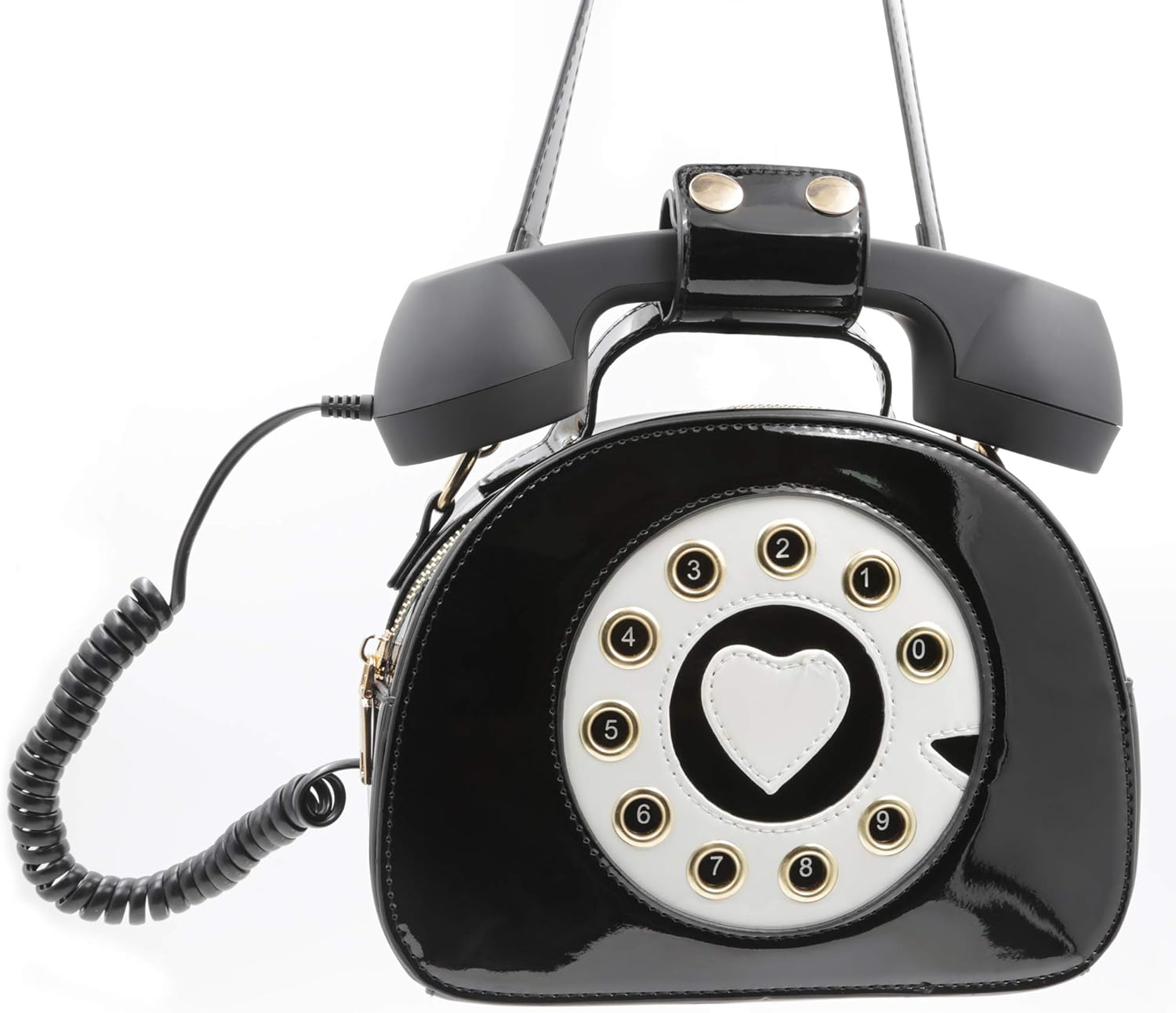 QiMing Retro dial telephone Crossbody Shoulder Bag,Pu Movable microphone Purse for Women - Image 5