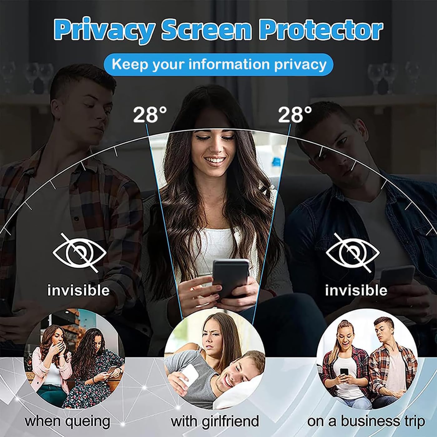 Protector de pantalla de privacidad para Motorola Razr+ / Plus 2025 [sensible al tacto], 1 paquete de protector de pantalla mate interior y película mate externa, compatible con fundas