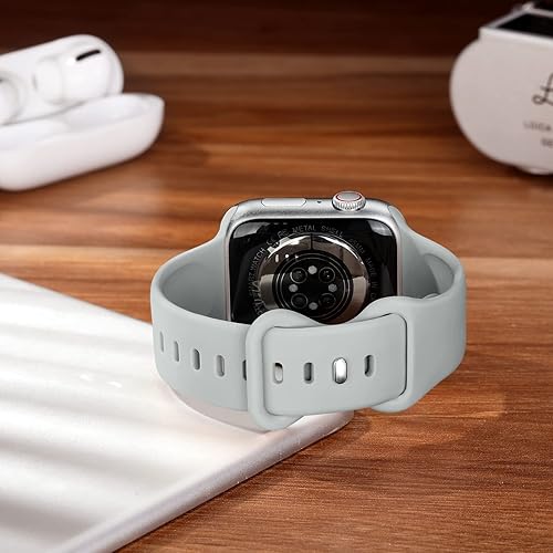Miniatura 2 de TEFLOTY Compatible con correas de Apple Watch, 2 correas de silicona para Apple Watch de 1.496 pulgadas, 1.575 pulgadas, 1.614 pulgadas, 1.654