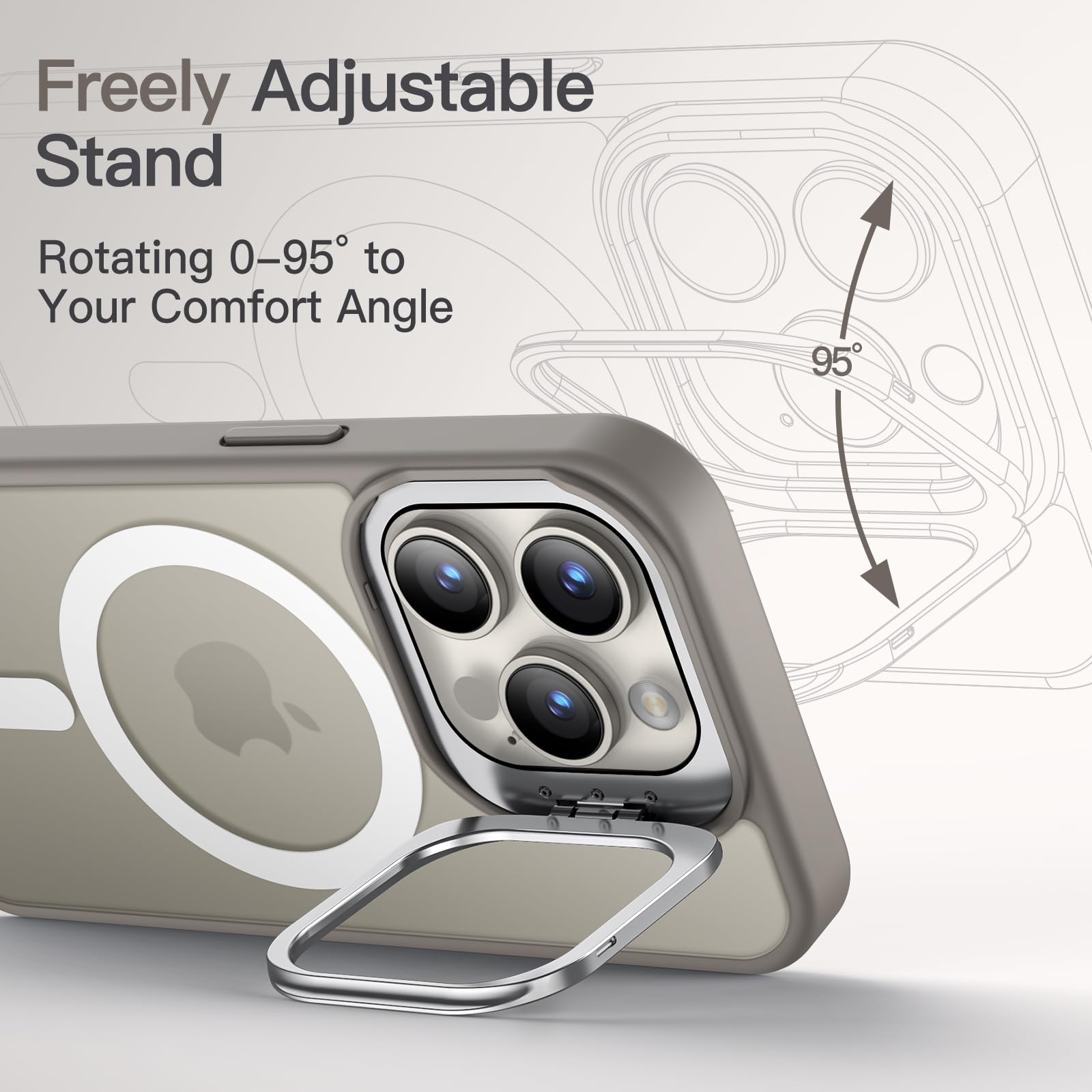 JETech Coque Anneau Rotatif à 360 Degrés Pour IPhone 17 6,3 Pouces Avec