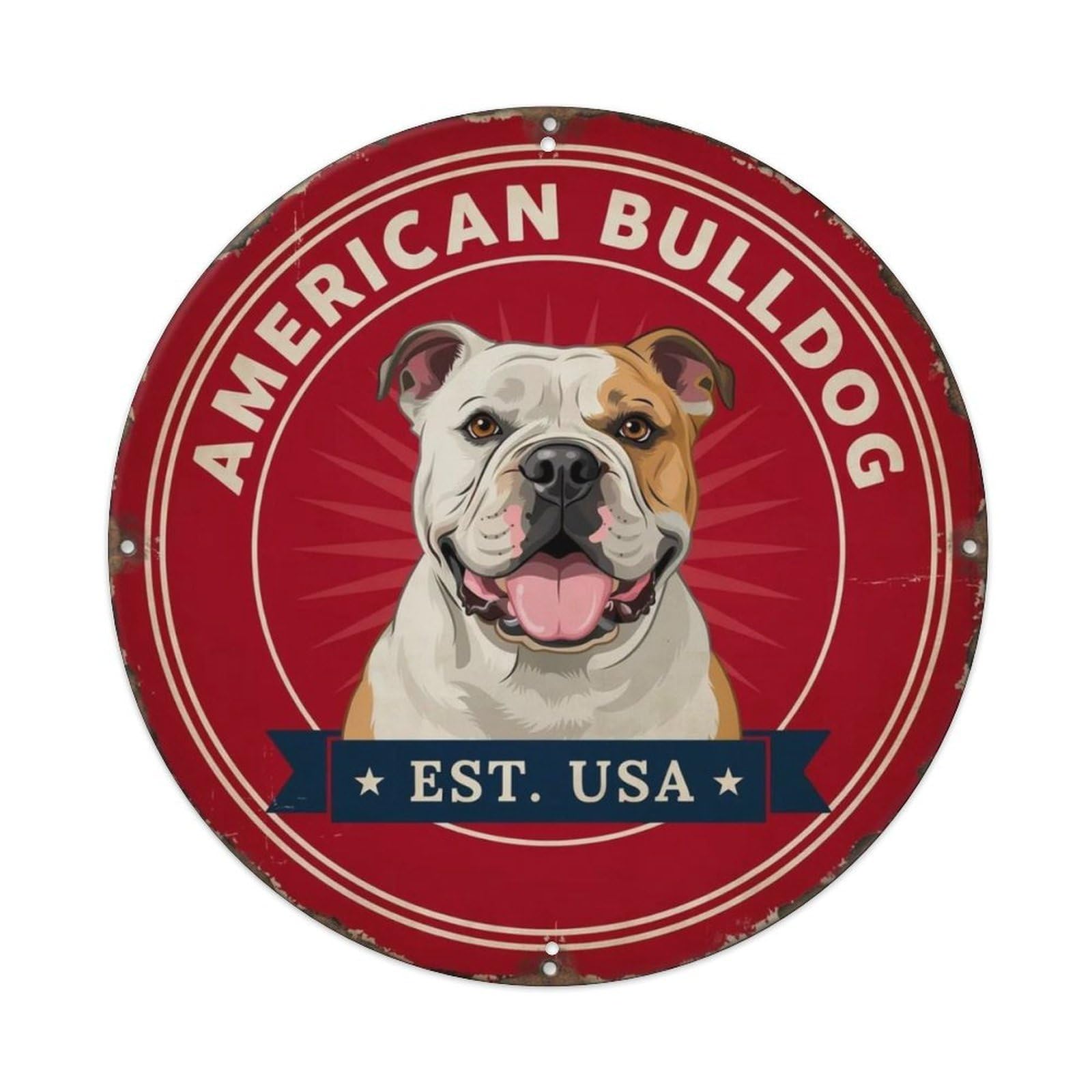Bulldog Pet Metal Tin Sign Plaque