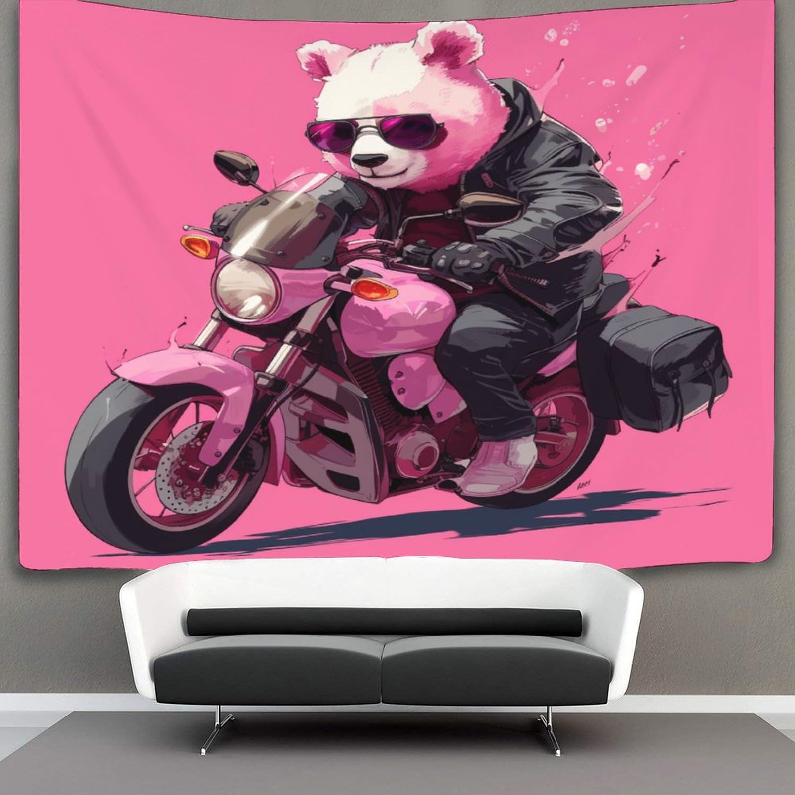 kaiyun Pink Panda Decor Tapestry,Animal Wall Art Tapestries Wall Hangings for Living Room Bedroom Dorm 150cmx200cm
