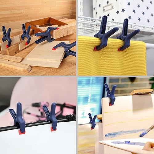 Miniatura 7 de WORKPRO Juego de 8 abrazaderas para carpintería, paquete de 4 abrazaderas de mini barra de 4-1/2 pulgadas y 4 abrazaderas de resorte