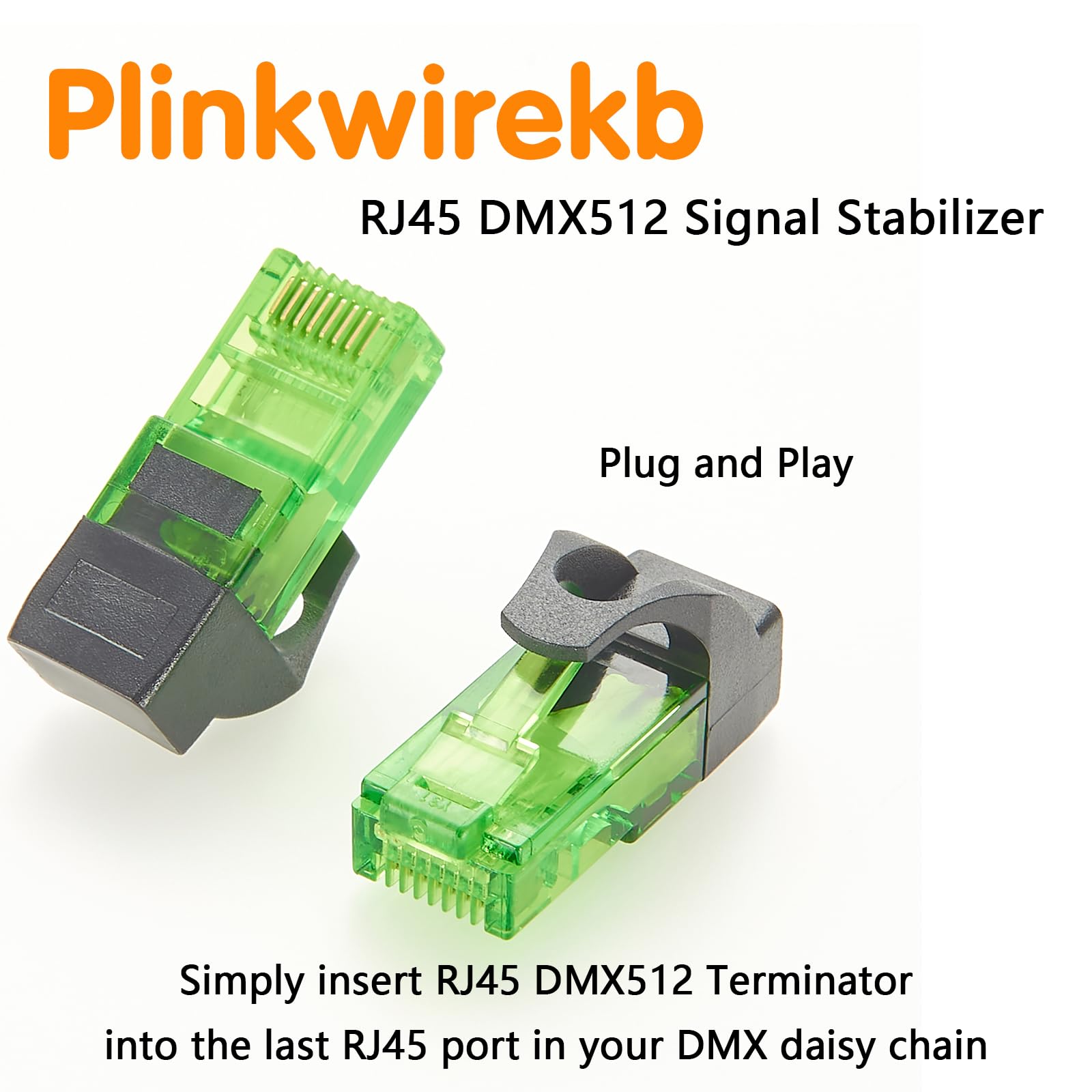 CPOINT RJ45 120 Ohm DMX512 Terminator 1 Universo RJ45-DMXTERM-120 RJ45 8P8C Resistencia de terminación de fin de línea para estabilidad de señal DMX