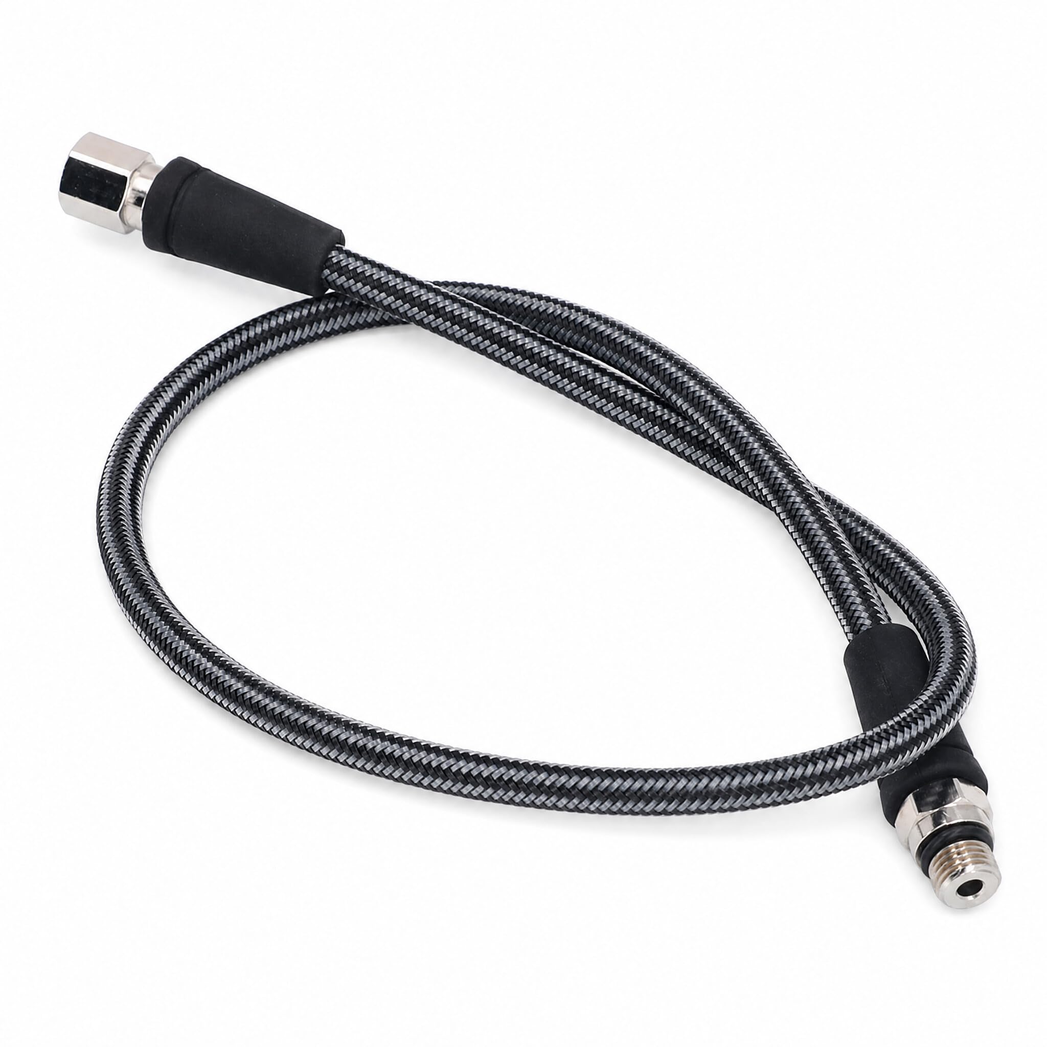 Photo 1 of Fabater High Pressure Hose, Professional Diving Flexible Braided Hose, Regulator Hose with 7/16?20UNF Thread, Carbon Fiber Braided & Aluminum Alloy Adapter for Diving (65CM)