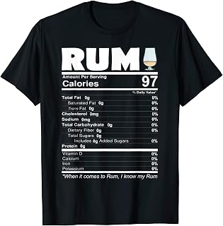 Rum Nutritional Facts Alcohol Lover Funny Drink Gift T-Shirt
