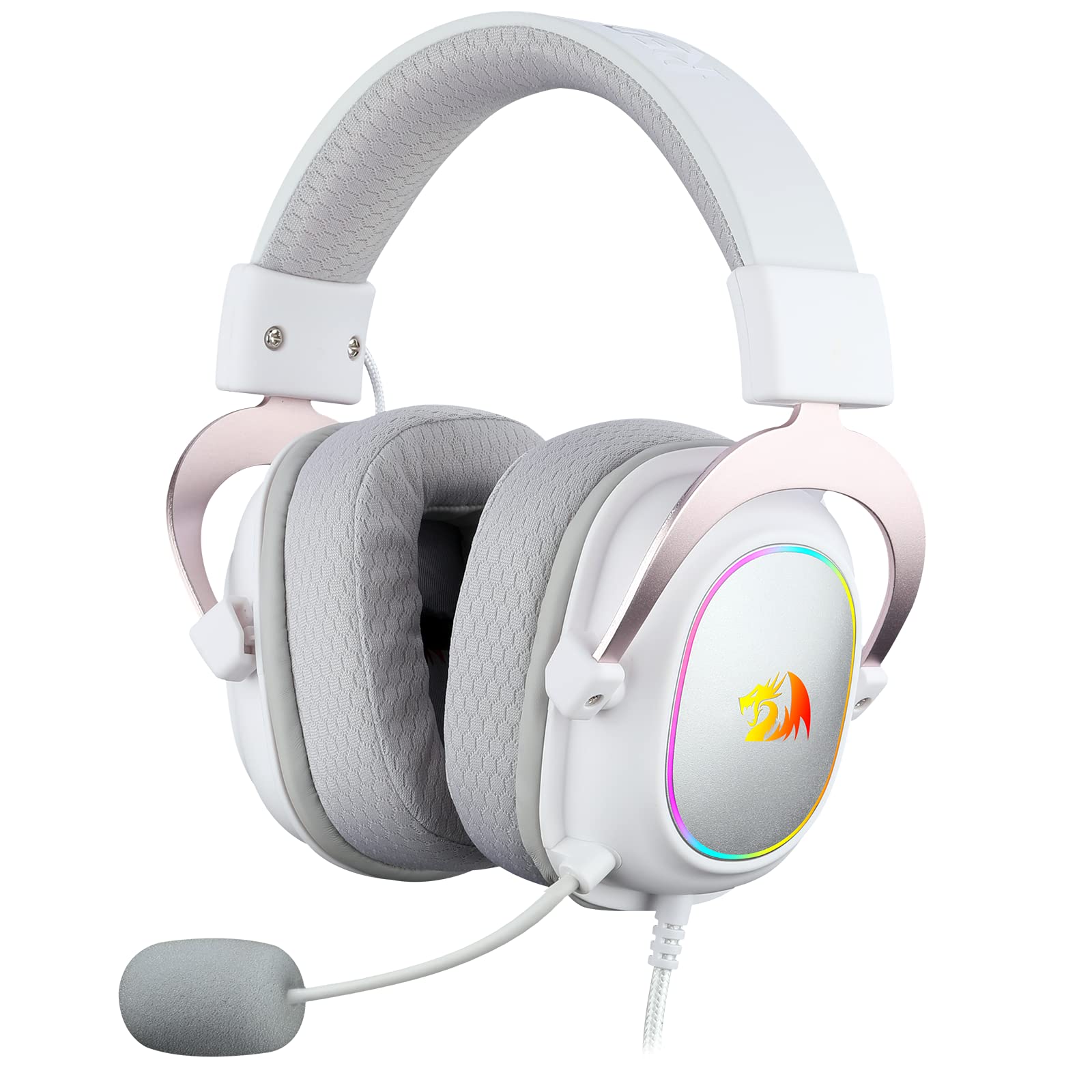 Redragon HEADSET GAMER ZEUS X BRANCO COM ROSE RGB | Amazon.com.br