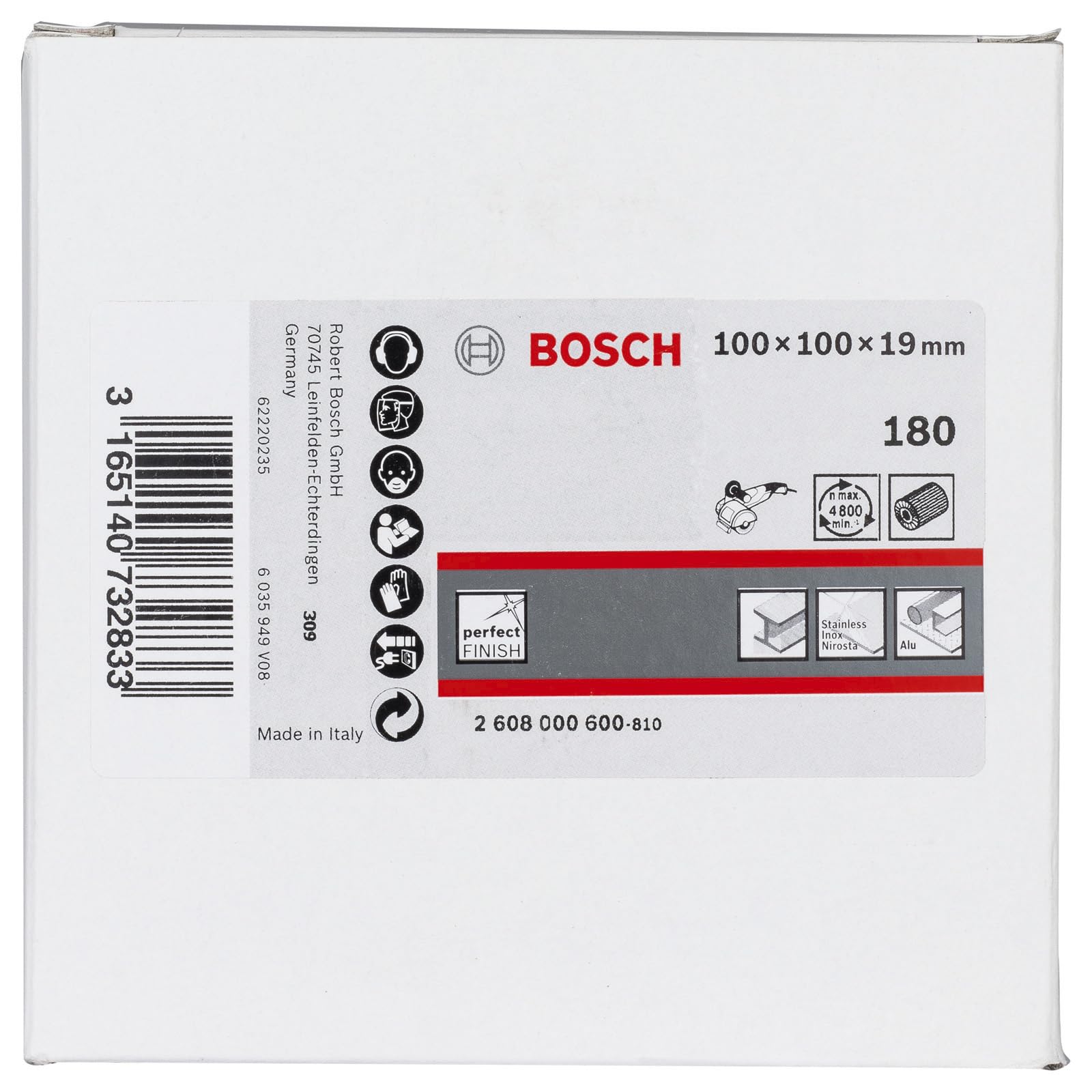 Bosch 2 608 000 600 - Cepillos de láminas (19 mm, 180, 100 mm)