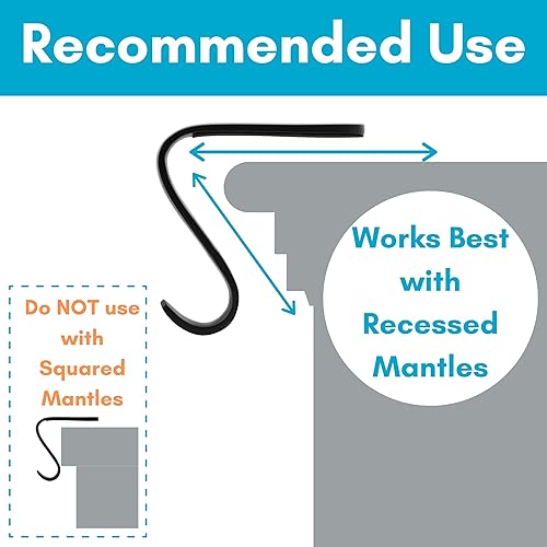 Miniatura 3 de BIRDROCK HOME Paquete de 4 ganchos de Navidad para mantel de Navidad, soporte para chimenea, colgador de metal para calcetines, soporte de