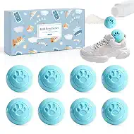 SCENTORINI Shoe Deodorizer Balls, 8 Pack Baby Powder Scent Sneaker Deodorizer Balls, Odor Eliminator for Smell Shoes Boots, Long Lasting Shoe Freshener for Gym Bags, Drawers and Small Spaces