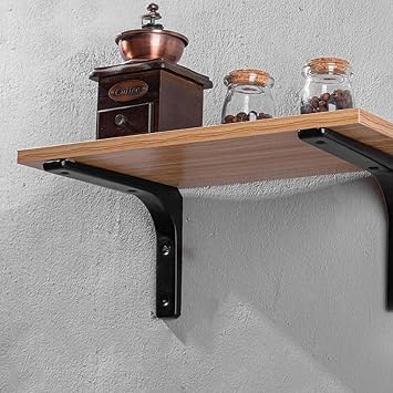4-Pack 4 Inch Heavy Duty Shelf Brackets, Iron Shelf Brackets, Metal Shelf Brackets, Floating Shelf, Shelf Supports with Screws