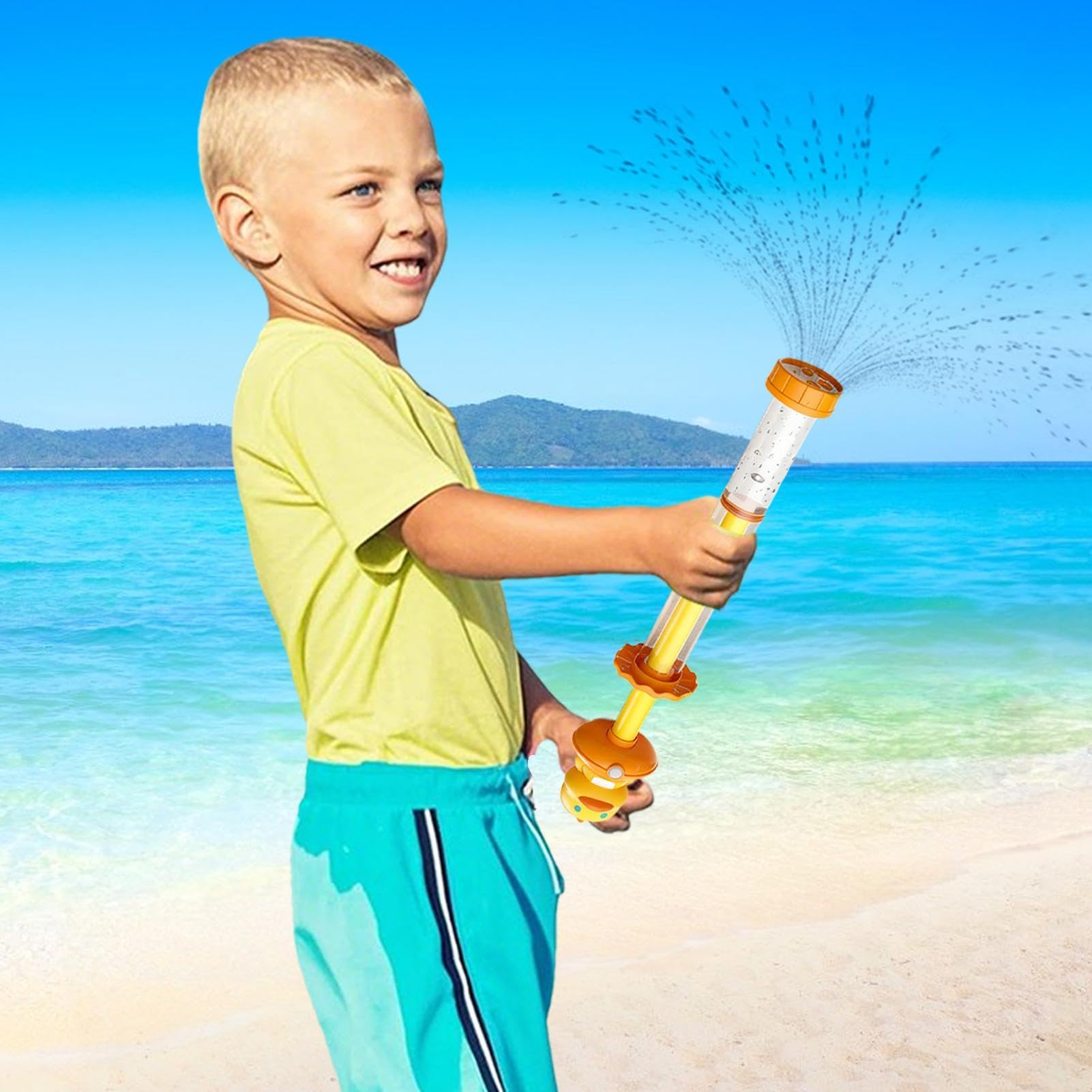 Rbaofujie Pistolets à Eau Interactifs pour Enfants 600mL - Design Multicolore avec Perles Colorées DIY Idéal pour Jouer à la Plage en Été et Activités Extérieures