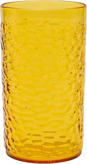 G.E.T. 3316-Y-EC Heavy-Duty Shatterproof Plastic Pebbled Tumbler, 16 Ounce, Yellow (Set of 4)