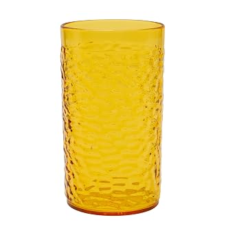 G.E.T. 3316-Y Heavy-Duty Shatterproof Plastic Pebbled Tumbler, 16 Ounce, Yellow Set of 12