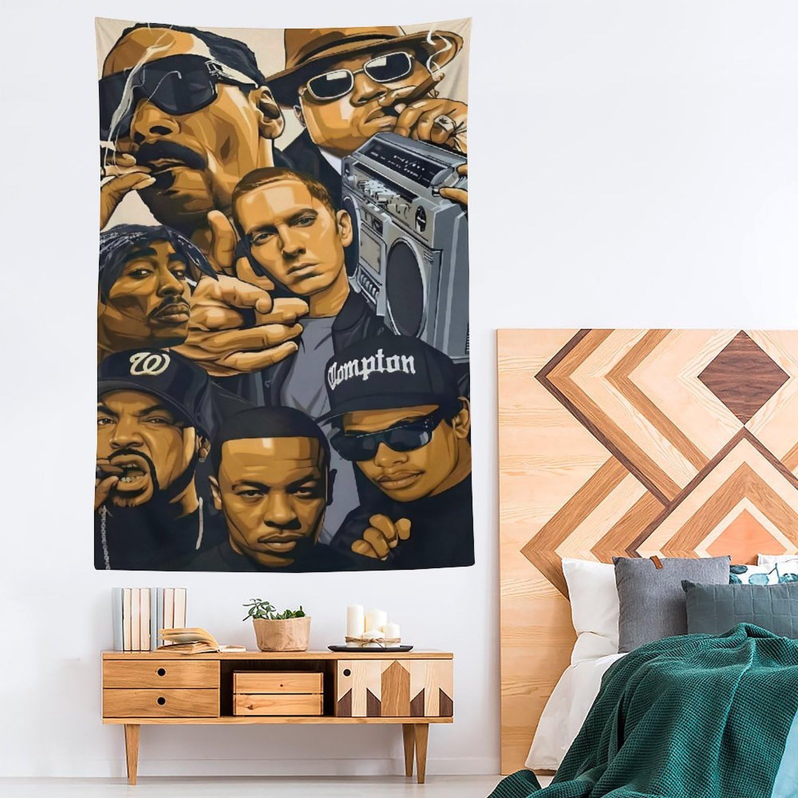 Poster con cantante rap hip hop e stelle (3) (1) arazzo artistico da parete stampa fotografica regali per la casa arazzi decorativi moderni 152,4 x 228,6 cm
