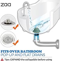 Vista 3 de zaa - Recogedor de pelo de drenaje de bañera, 1 paquete de protector de drenaje plegable de silicona para desagües emergentes y regulares de ducha