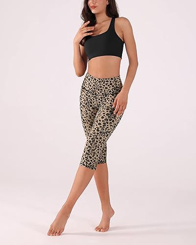 Miniatura 618 de ODODOS - Leggings tipo capri de mujer, no se traslucen y modelan el abdomen, con cintura alta y bolsillos; para hacer yoga, atletismo, ejercicio