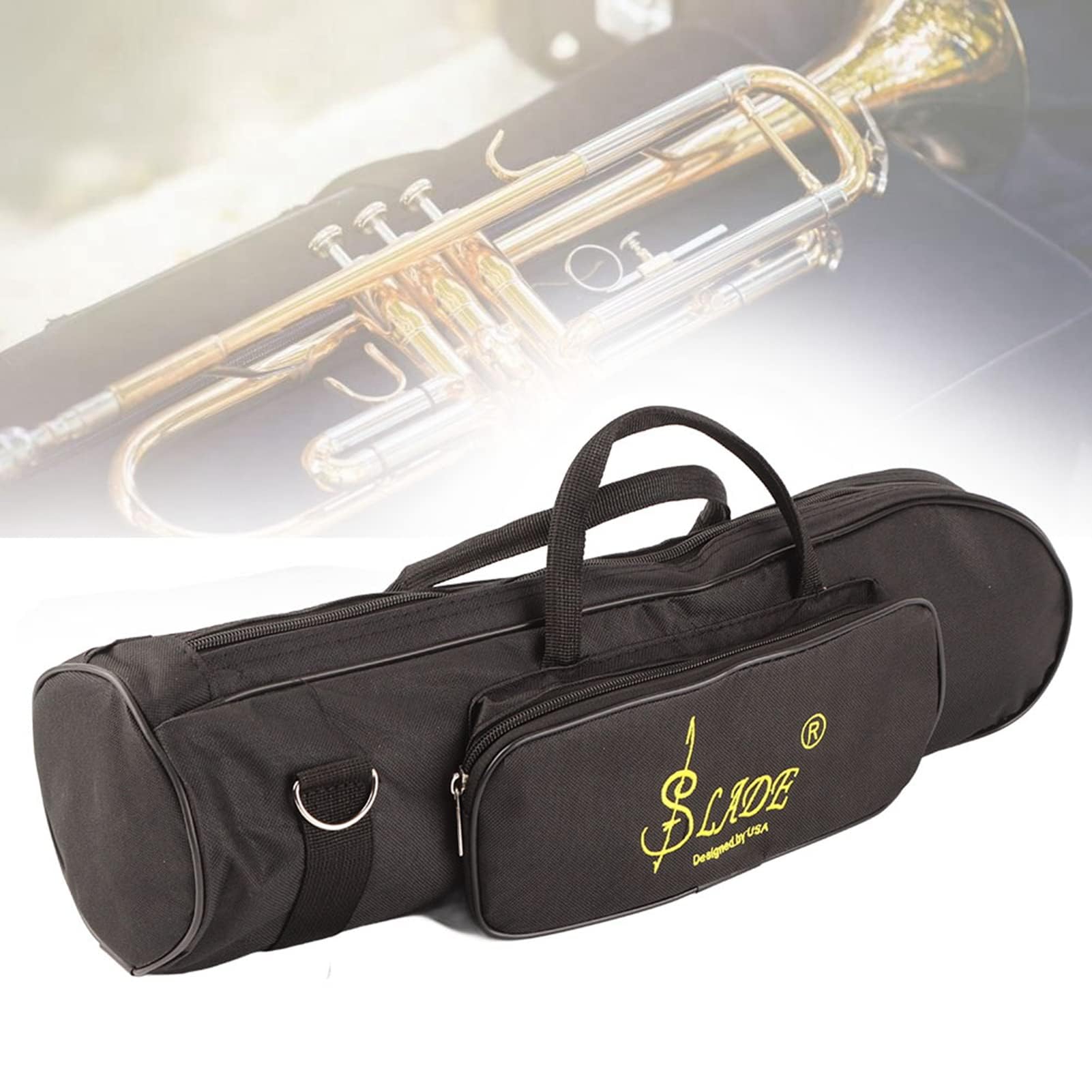 Borsa per tromba impermeabile Borsa in tessuto Oxford regolabile Tracolla singola Tasca Accessori per strumenti musicali accessori da gioco