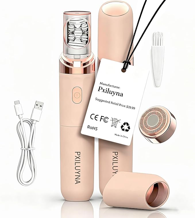 Epilator,Facial Hair Removal for Women,PluxyEpil 2-in-1 Gentle Root Removal for Coarse & Fine Hair,2026 New Rechargeable Lady Depiladora Electric Shaver for Face/Legs/Bikini Smooth Skin (Pink)
