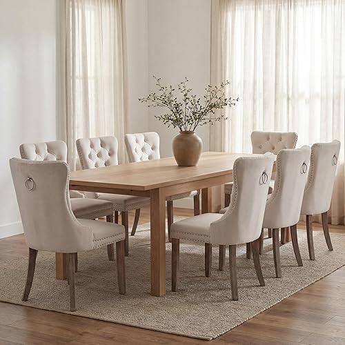 Miniatura 42 de Sillas de Comedor Juego de 4 sillas de comedor de terciopelo azul claro, Silla tapizada de tela para cocina y comedor, sillas de comedor modernas de