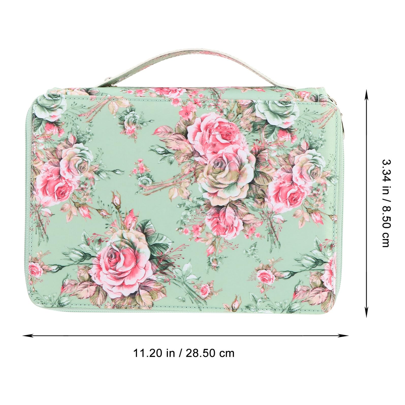 Ipetboom Astuccio Grande Capacità in PU Ecologico con Zip Liscia Organizer per Matite da Disegno e Penne Astuccio Scuola con Scomparti Verde e Rosa