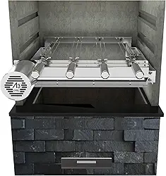 Churrasqueira Giratória Ajustável para 4 Espetos Inox (Inox Motor Esquerdo)
