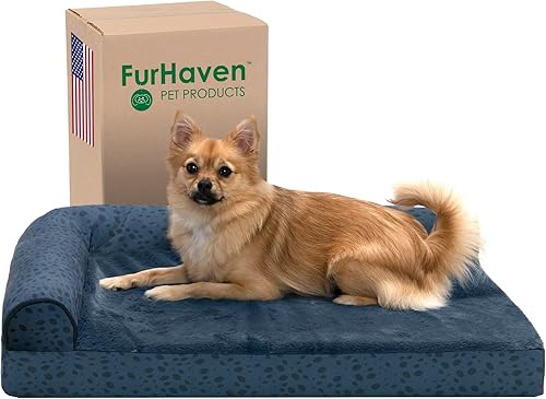 Vista 22 de Furhaven Cama para Perros de Espuma Viscoelástica para Perros Medianos/Pequeños con Refuerzos Extraíbles y Funda Lavable, Para Perros de Hasta 35