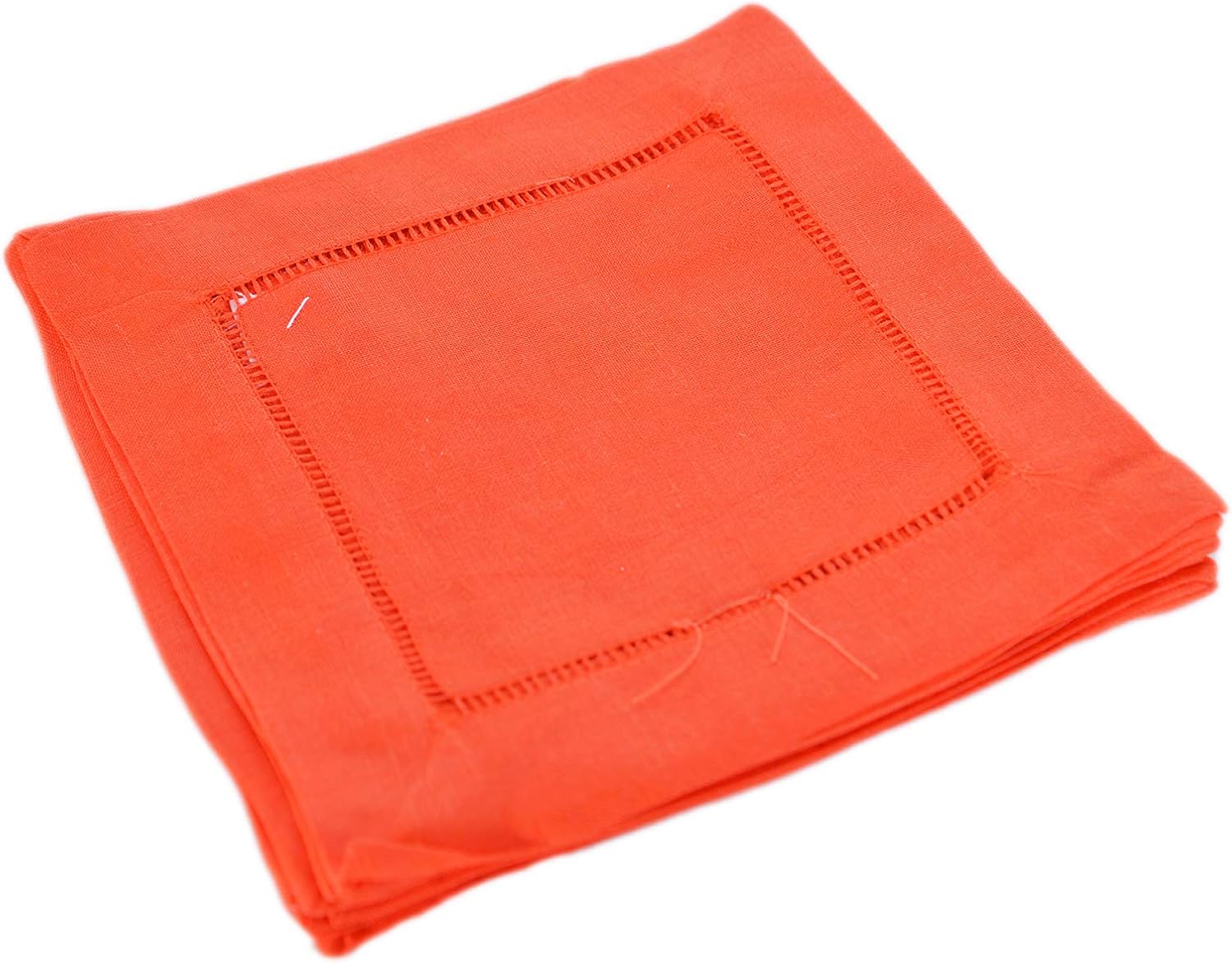Color Cocktail Napkins. (6x6") (Flame Orange, 12)