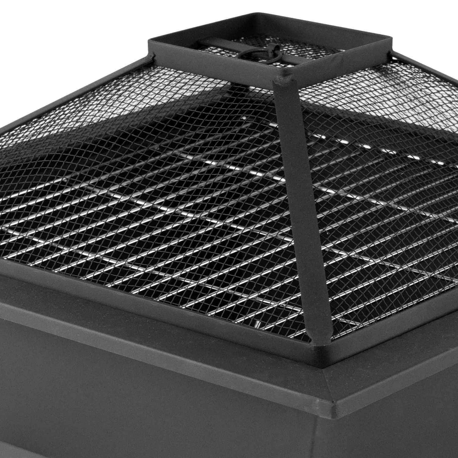 MaxxGarden Braciere da Esterno - Ciotola di Fuoco con Griglia per il Giardino - 53x53 cm - Colore Nero