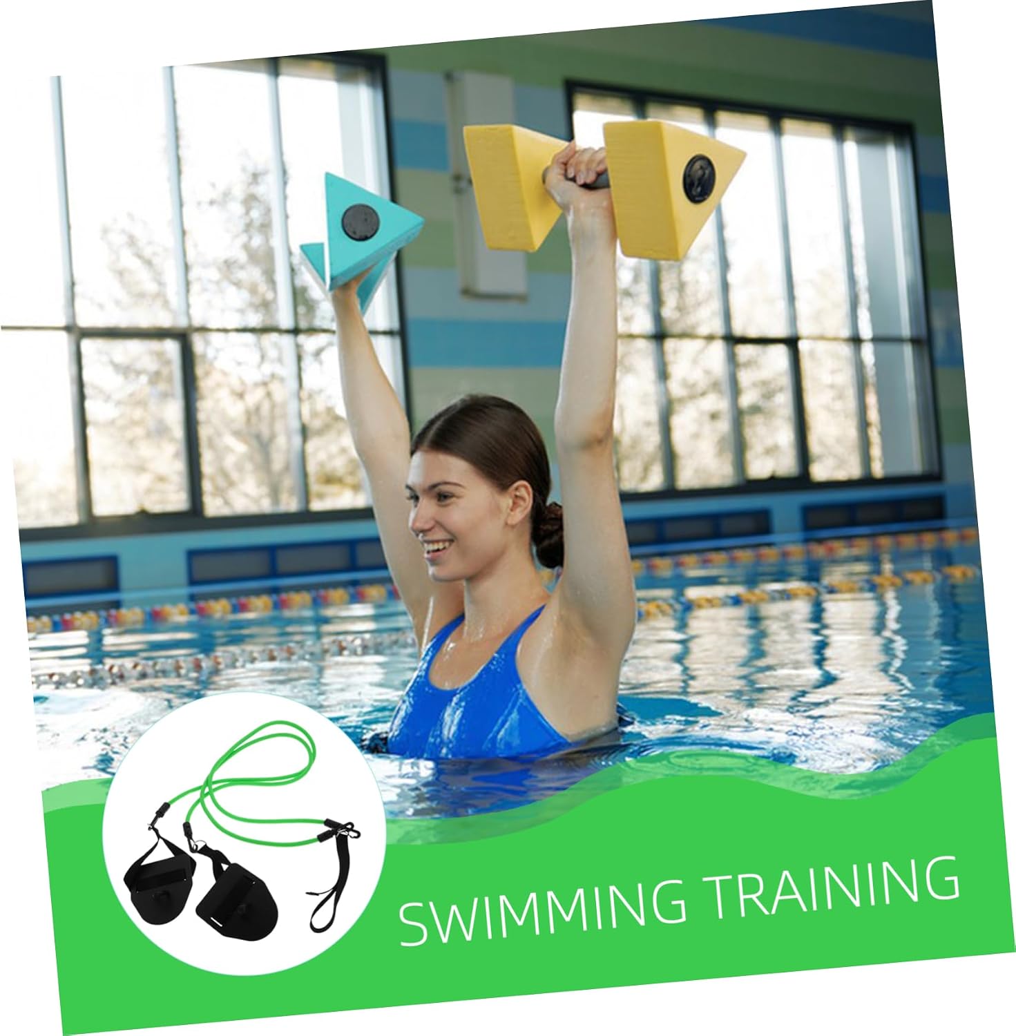 BESPORTBLE Swimming Paddles Elastic Resistance Bands for Enhanced Arm Strength and Technique Development Portable Hand Grips for Pool Training and Exercise for Use