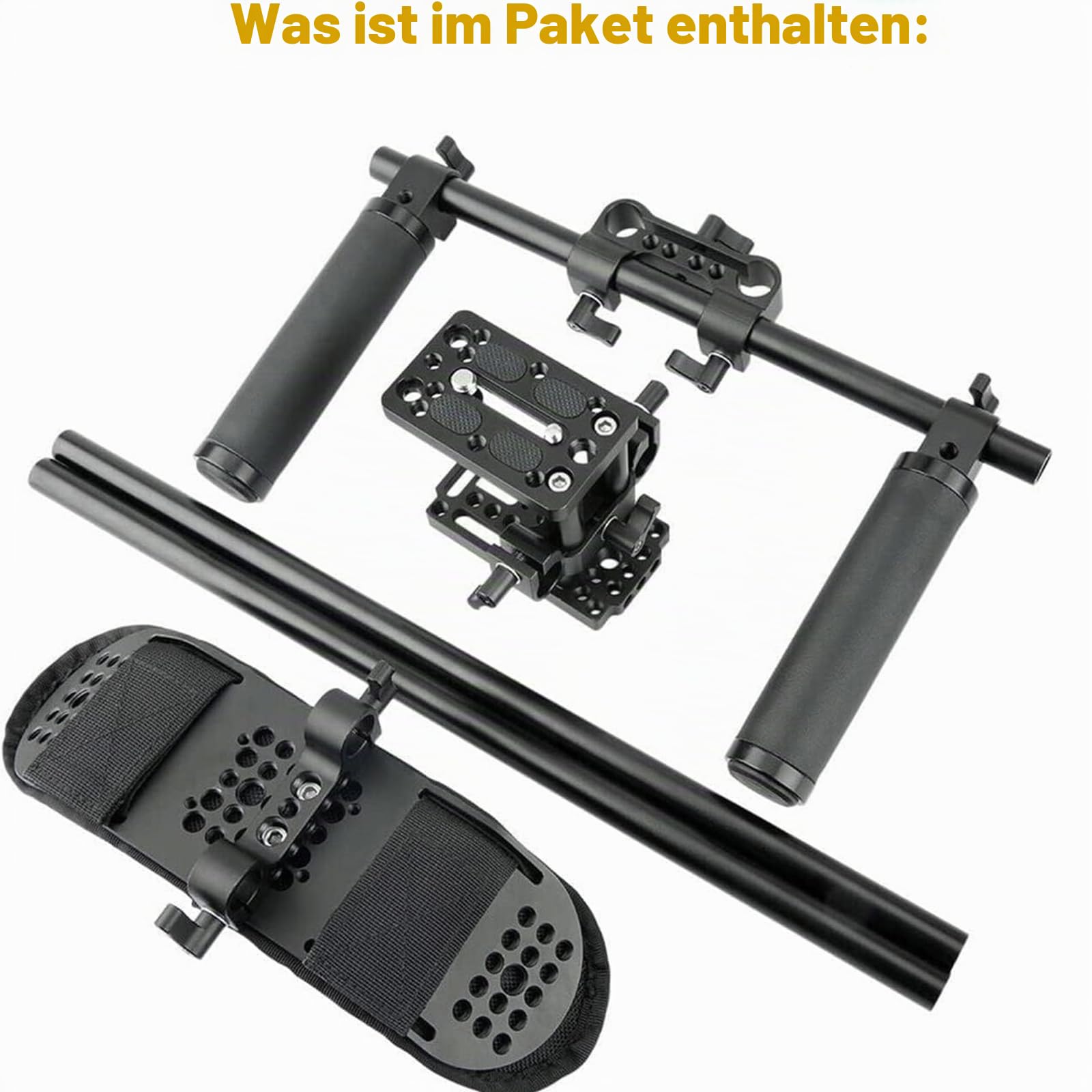 NICEYRIG Shoulder Rig Support Film Maker System with Camera/Camcorder Baseplate Mount Slider Kit