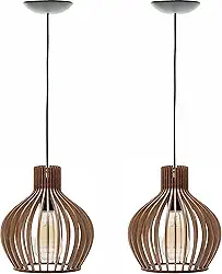 Kit 2 Pendentes Lustre Luminária de Teto Rússia P (19x22cm)