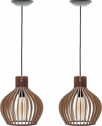 Kit 2 Pendentes Lustre Luminária de Teto Rússia P (19x22cm)