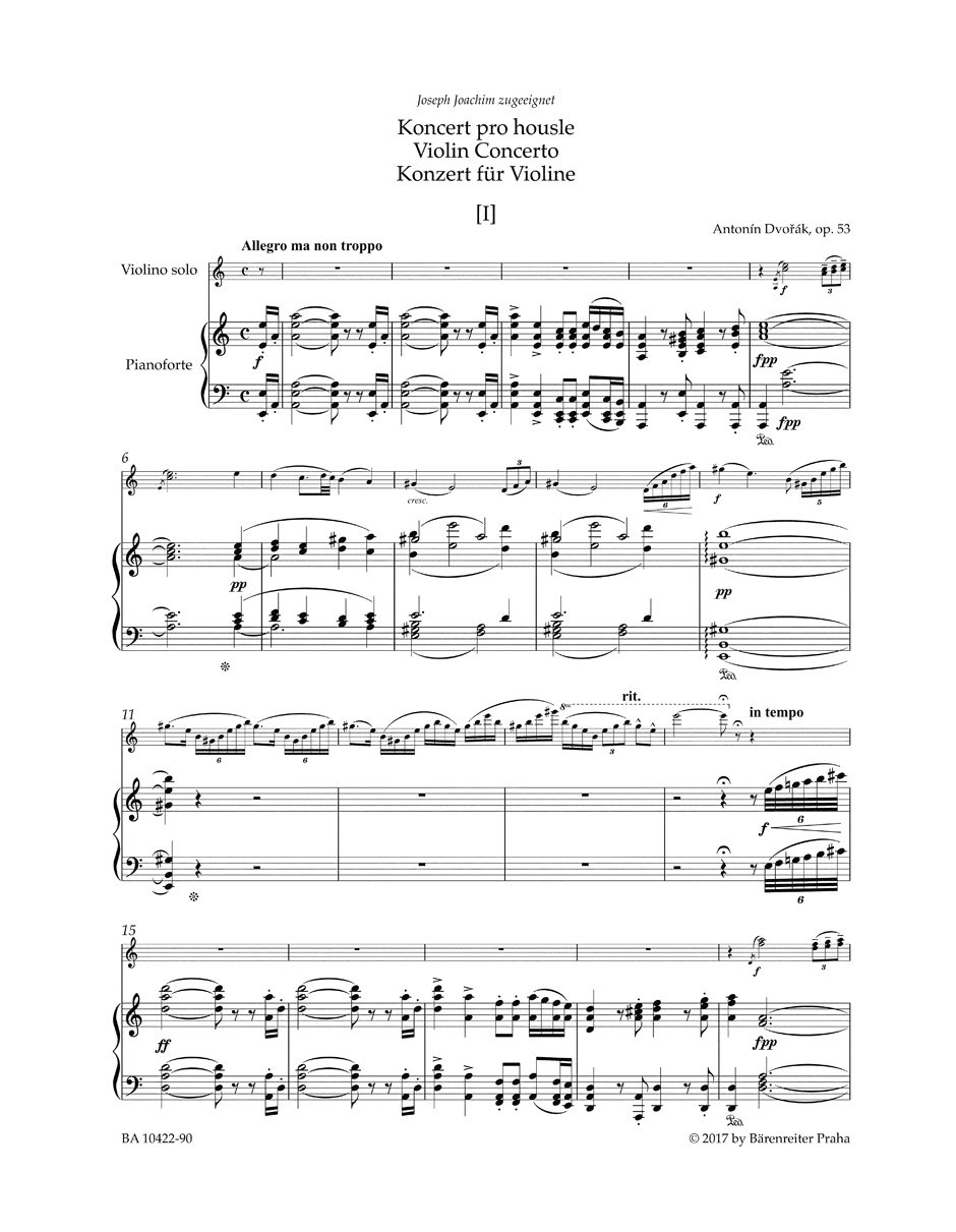 Dvořák: Violin Concerto in A Minor, Op. 53 (Solo Part with Piano Reduction)      Sheet music – January 1, 2017