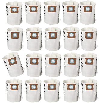 20 Pack Replacement Filter Bags 5-8 Gallon for Shop Vac Vacuum Type E - 9066100 90661 906-61, Type H 90671 9067100 9067133; VF2004, VHBS VDBS HEPA Vacuum Cleaner, White