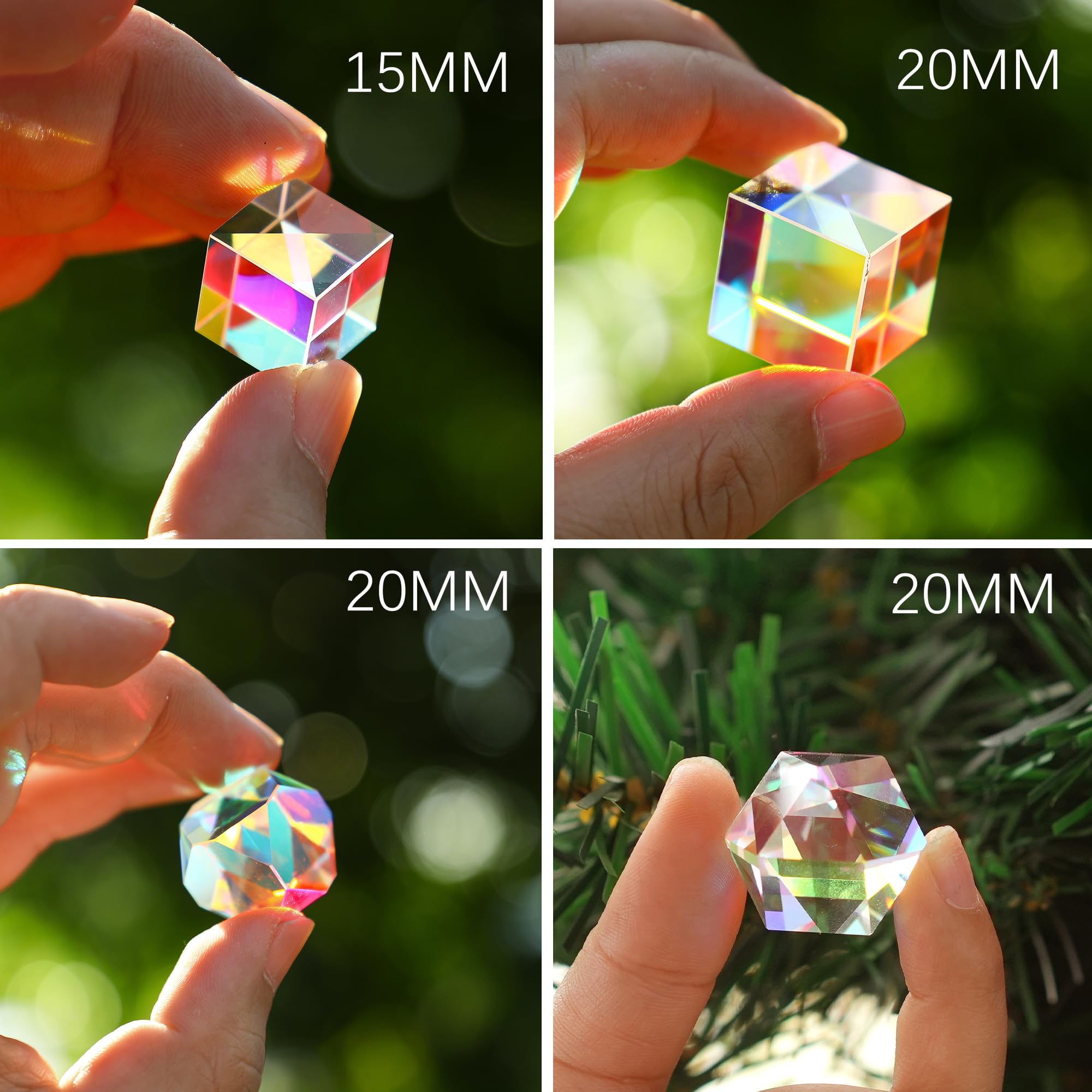 Prisma De Vidrio Óptico Transparente AB De 20 Mm – Cubo De Dispersión RGB Para Arte Y Enseñanza De Física