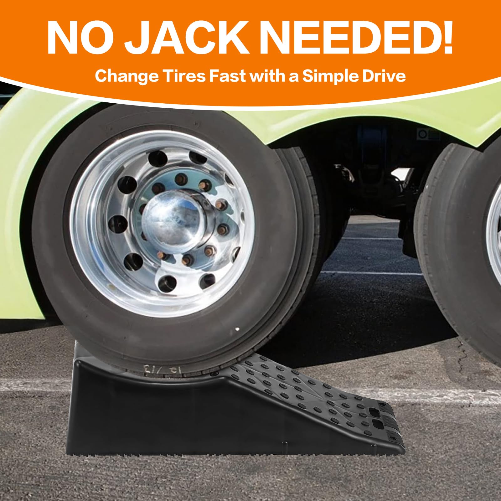 Tandem Wheel Ramp - 20000lb Heavy Duty Tire Changing Aid -4