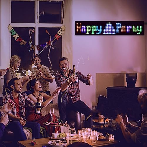 Vista 15 de GOTUS Señal LED para automóvil, letrero LED programable de desplazamiento, aplicación Bluetooth, animaciones de diseño de bricolaje, texto